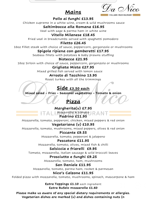 Menu Da Nico Italian Restaurant-1