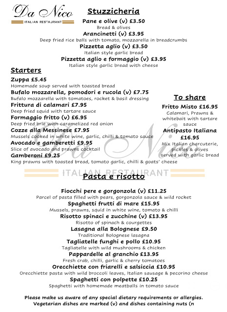 Menu Da Nico Italian Restaurant-2